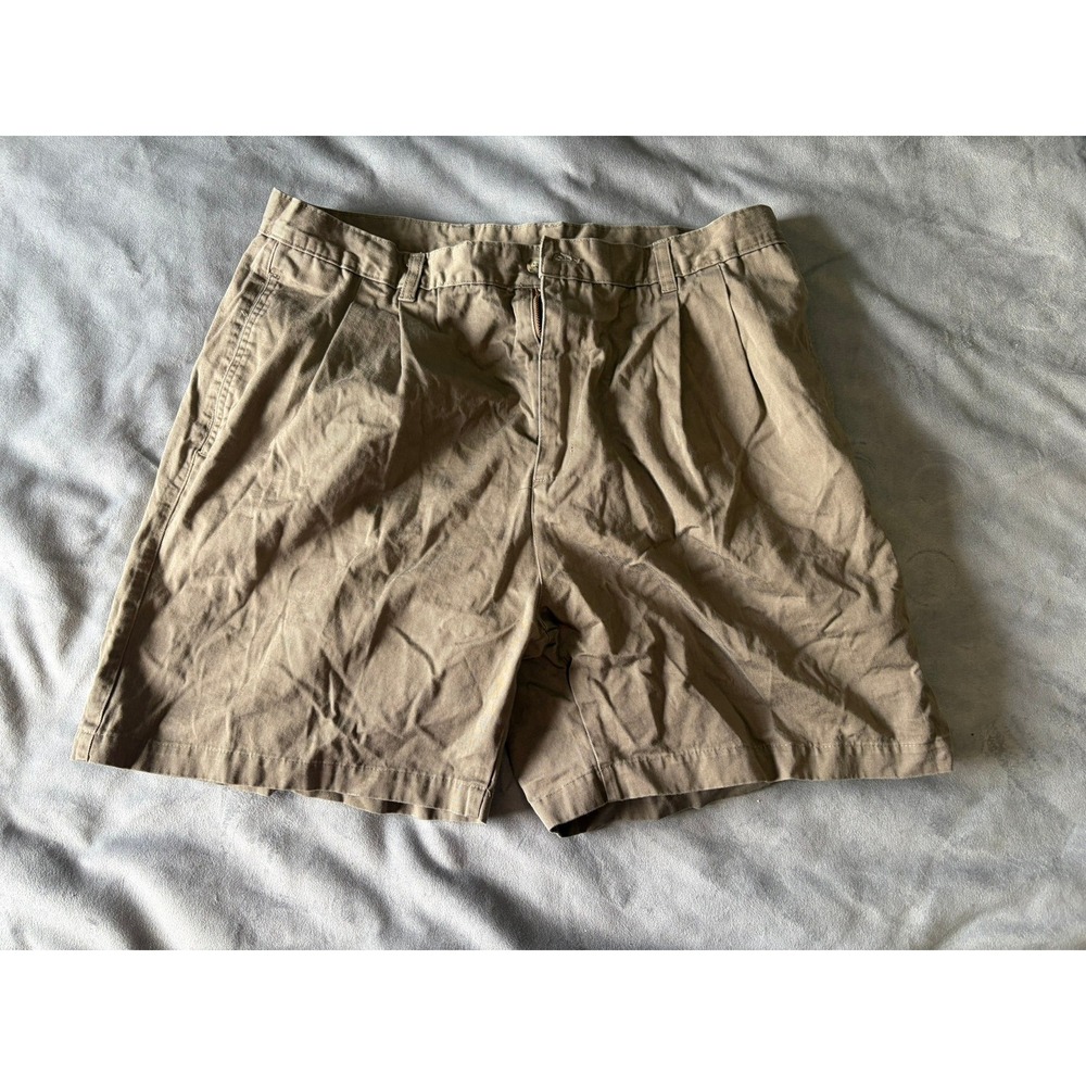 Vintage 1999 Coca-Cola Mens Pleated Chino Shorts Tan Khaki Cotton Size 38 Canada